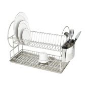 Wenko suszarka do naczyń i pojemnik na sztućce 2w1 szary/srebrny 2329100