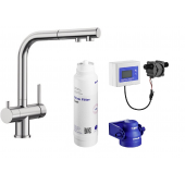 Zestaw Blanco Fontas-S II bateria kuchenna stojąca stal z zestawem filtrującym wodę (525199, 527453)