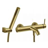 Ferro Ciriculus bateria wannowo-prysznicowa ścienna złoty szczotkowany BCK11BG