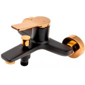 FDesign Seppia bateria wannowo-prysznicowa ścienna różowe złoto/czarny mat FD1-SPA-1-25