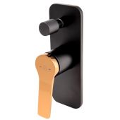 FDesign Seppia bateria wannowo-prysznicowa podtynkowa różowe złoto/czarny mat FD1-SPA-7P-25