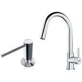 Zestaw Franke Lina bateria kuchenna stojąca z dozownikiem do płynów 350 ml chrom (1150693229, 1190584065)