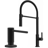 Zestaw Franke Maris Slim Semi-Pro bateria kuchenna stojąca z dozownikiem do płynów 300 ml czarny mat (1150728396, 1190547906)