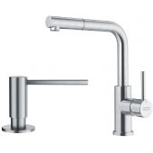 Zestaw Franke Smart Glenda bateria kuchenna stojąca z dozownikiem do płynów 350 ml stal szlachetna (1150706986, 1120717084)