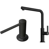 Zestaw Franke Maris Slim L Pull-Out bateria kuchenna stojąca z dozownikiem do płynów 350 ml czarny (1150728394, 1120753277)