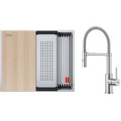 Zestaw Franke Box Pro BXX PRO 210/110-50 zlewozmywak stalowy 53x44 cm z  baterią kuchenną stojącą stal szlachetna (1270749858, 1150747475)