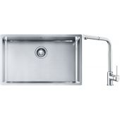 Franke Box BXX 210/110-68 zlewozmywak 72,5x45 cm stalowy z baterią kuchenną Sirius Side chrom (1270453658, 1150668280)