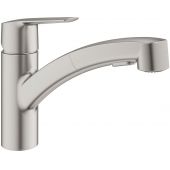 Grohe Start bateria kuchenna stojąca QuickFix z wyciąganą wylewką stal nierdzewna 30531DC1