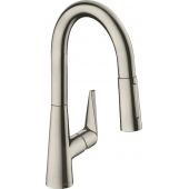 Hansgrohe Talis Select M51 bateria kuchenna stojąca z wyciąganą wylewką stal szlachetna 73850800