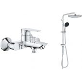 Grohe Vitalio Start System 250 zestaw prysznicowy ścienny z deszczownicą i bateria bateria wannowo-prysznicowa ścienna chrom ( 26680001, 24198001)