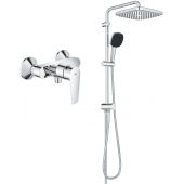 Grohe Vitalio Comfort 250 zestaw prysznicowy ścienny z deszczownicą i bateria prysznicowa ścienna Start Edge chrom ( 26698001, 24197001)