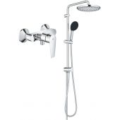 Grohe Vitalio Start System 250 zestaw prysznicowy ścienny z deszczownicą i bateria prysznicowa ścienna Start Edge chrom (26680001, 24197001)