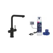 Zestaw Grohe Blue Pure Minta bateria kuchenna stojąca phantom black z filtrem (30590KF0, 40875000)