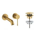 Zestaw Grohe Essence New bateria umywalkowa podtynkowa z korkiem Brushed Cool Sunrise (19408GN1, 65807GN0)