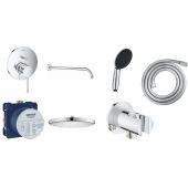 Zestaw Grohe Essence bateria podtynkowa z deszczownicą Vitalio Start i zestawem prysznicowym chrom (24058001, 26815000, 27851000, 2794610E, 35600000,26962001, 28741002)