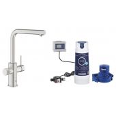Zestaw Grohe Blue Pure Minta bateria kuchenna stal z filtrem wody Blue (30601DC0,40438001)