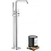 Zestaw Grohe Essence bateria wannowo-prysznicowa wolnostojąca kompletna chrom (23491001, 45984001)