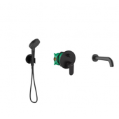 Zestaw Vernis Blend komplet wannowo-prysznicowy podtynkowy czarny mat (71466670, 01800180, 26888670, 26340670, 28272670, 71420670)