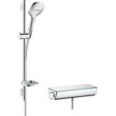 Hansgrohe Raindance Select E zestaw prysznicowy ścienny termostatyczny biały/chrom 27038400