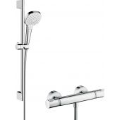 Hansgrohe Croma Select E zestaw prysznicowy ścienny termostatyczny EcoSmart biały/chrom 27081400