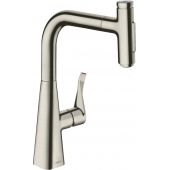 Hansgrohe Metris Select M71 bateria kuchenna stojąca z wyciąganą wylewką stal szlachetna 73817800