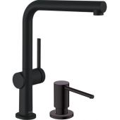 Zestaw Hansgrohe Talis M54 bateria kuchenna stojąca z dozownikiem do płynów A41 czarny mat (72840670, 40438670)