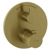 Kludi Nova Fonte Puristic bateria wannowo-prysznicowa podtynkowa termostatyczna złoty szczotkowany 20810N015