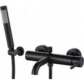 Rea Lungo bateria wannowo-prysznicowa ścienna czarna REA-B6634