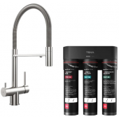 Zestaw Teka Uni bateria kuchenna do filtra wody stojąca inox z filtrem podzlewozmywakowym (116080001, 118510002)