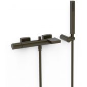 Tres Project bateria wannowo-prysznicowa ścienna z kaskadą czarny brąz 21117001KMB