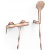 Tres Fuji bateria bateria prysznicowa ścienna z zestawem natryskowym różowe złoto mat 28116701OPM
