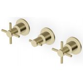 Zucchetti Helm bateria umywalkowa podtynkowa brytyjskie złoto szczotkowane/radełkowanie pionowe ZHM695.XP31G2