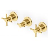 Zucchetti Helm bateria umywalkowa podtynkowa złoto szczotkowane/radełkowanie ukośne ZHM695.XP41G3