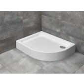 Radaway Laros E Compact brodzik 100x80 cm półokrągły lewy biały SLE81017-01L