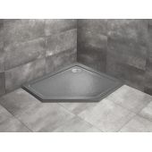 Radaway Doros PT E brodzik 100x80 cm pięciokątny prawy stone antracyt SDRPT1080-01-64SR