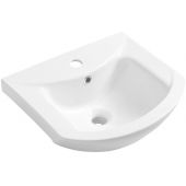 Aqualine Zero umywalka 45,5x40 cm półokrągła ścienna-meblowa biała 6045