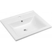 Aqualine Zuno umywalka 55x45 cm prostokątna ścienna-meblowa biała 9055