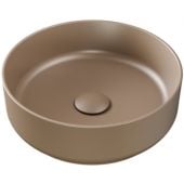 Besco Clea umywalka 34,6 cm okrągła nablatowa mokka matt UNCM-35-CLM