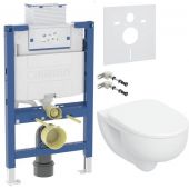 Geberit Selnova miska WC z deską wolnoopadającą stelażem wspornikami i uszczelką wygłuszającą biały połysk (503083001, 111003002,111815001, 156050001)