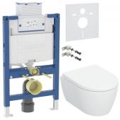 Geberit iCon miska WC z deską wolnoopadającą stelażem wspornikami i uszczelką wygłuszającą biały połysk (503048008, 111003002, 111815001, 156050001)