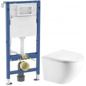 Zestaw Geberit Duofix Delta stelaż podtynkowy z miską WC Hagser Beno i deską wolnoopadającą biały (111170002, HGR20000042)