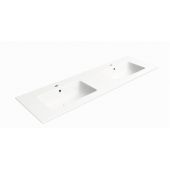 GSI Pura umywalka 142x46 cm prostokątna wpuszczana-podwójna biały mat 8889109