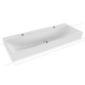 Kaldewei Silenio umywalka 120x46 cm nablatowa prostokątna model 3049-D biała 906406363001