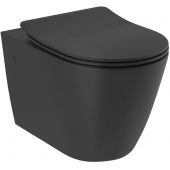 Kludi Resa R miska WC wisząca bez kołnierza ze spłukiwaniem wirowym czarny mat 23WCW0239