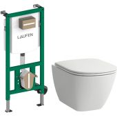 Laufen Lua miska WC z deską wolnoopadającą i stelażem podtynkowym (H8660820000001,H9201140000001)