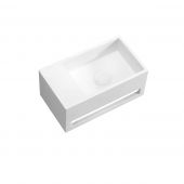 Oltens Fri umywalka 35,5x20 cm ścienna LavaForm lewa biały połysk 40006000