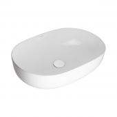 Oltens Hamnes Thin umywalka 60,5x41,5 cm nablatowa owalna z powłoką SmartClean biała 40820000