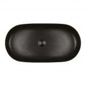 Oltens Hamnes Thin umywalka 80x40 cm owalna nablatowa czarna 40321300