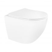 Zestaw Oltens Hamnes OneForm Stille PureRim miska WC wisząca z powłoką SmartClean z deską wolnoopadającą biały połysk 42551000