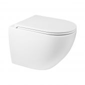 Zestaw Oltens Hamnes OneForm Kort Stille PureRim miska WC wisząca z powłoką SmartClean z deską wolnoopadającą biały połysk 42554000